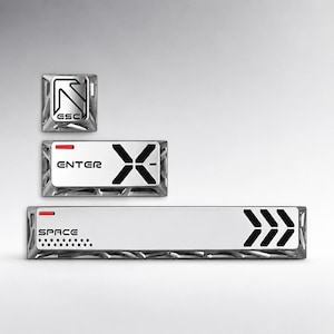 Metal Keycap Set Custom Enter ESC Spacebar Keycap Artisan Gaming Keycap Handmade Mechanical Keyboard Keycaps