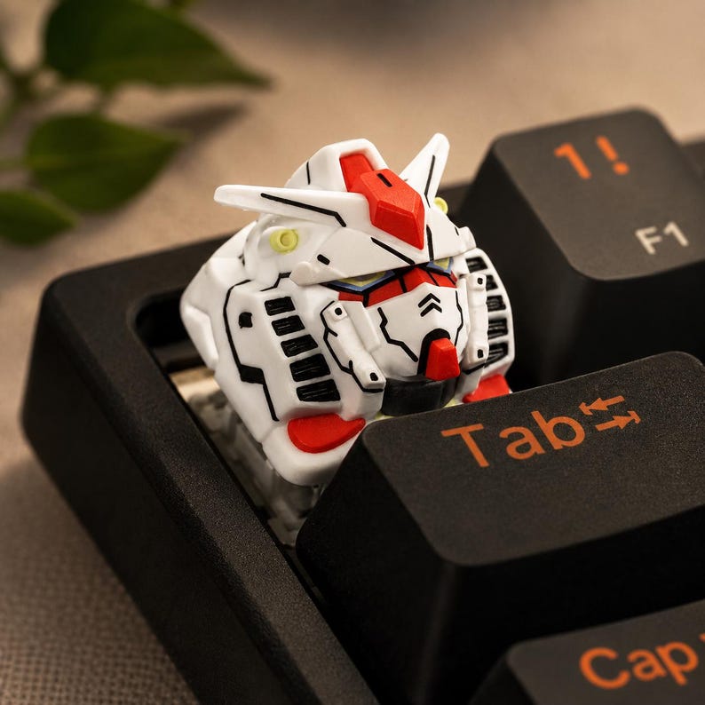 Gundam Artisan Keycap Resin Anime Keycap Custom ESC Keycap Handmade Gaming Keycap Unique Mecha Keyboard Keycap image 3