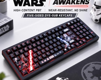Starwars Keycap Set, Black Star Wars Keycaps, Custom Novelty Keycap, Cool Gaming Keyboard Keycaps, PBT Keycaps Set for Fans
