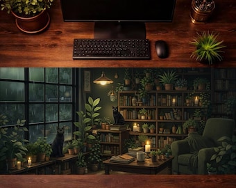 mouse Pad desk mat large desk pad aesthetic desk mat forest mouse pad cat mouse pad lofi mouse pad cottagecore mouse pad gaming mouse pad