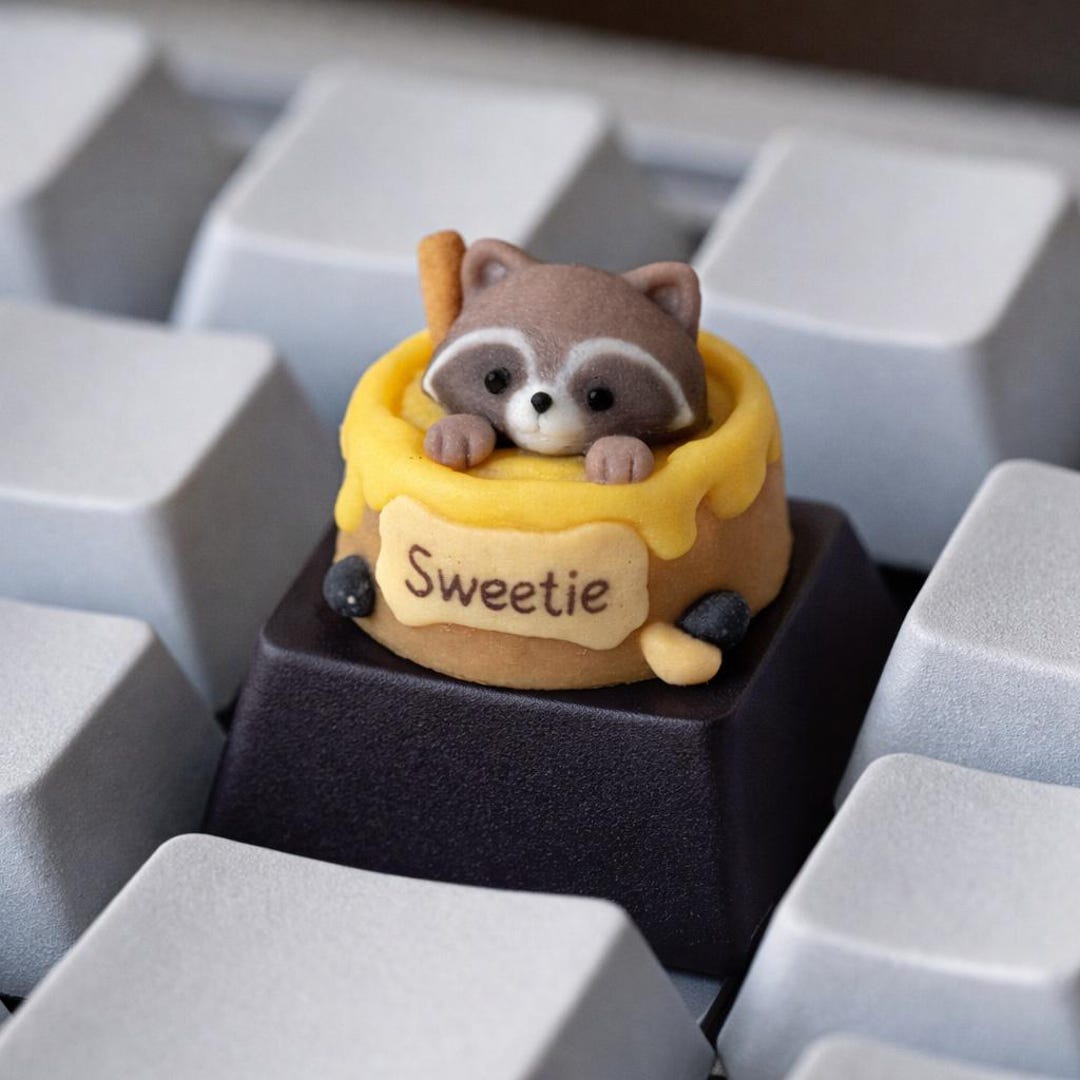 Bear Artisan Keycap - Handmade Cute Resin Escape Keycap, Funny Unique ...