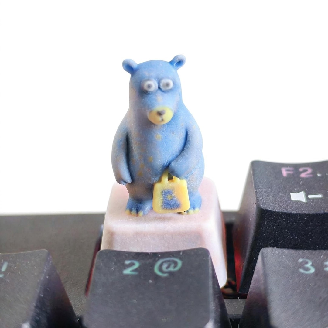 Bear Artisan Keycap - Handmade Cute Resin Escape Keycap, Funny Unique ...