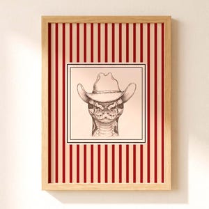 Ball Python Cowboy Print | Western Snake Wall Art | Reptile Lover Gift | Retro Ranch Decor | Instant Digital Download