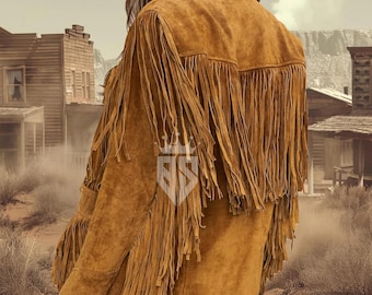 Giacca western in pelle scamosciata con frange fatta a mano, cappotto in pelle marrone da donna, festa di equitazione