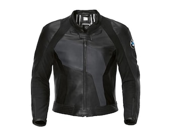  Motorrad レザーライディングジャケット Mサイズ 黒 BMW Motorrad レザージャケット：ブラック＆ブルーの牛革、CE