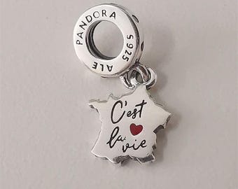 Pandora Francja Mapa Wisiorek Dangle Charm
