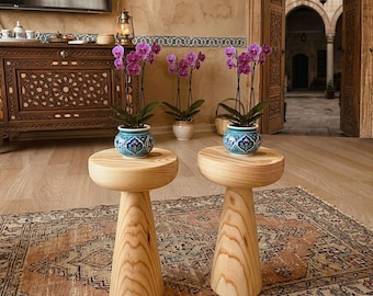 Houten sokkel, minimalistische houten displaystandaard