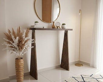 Moderne handgemaakte houten gangtafel, meubels in Scandinavische stijl