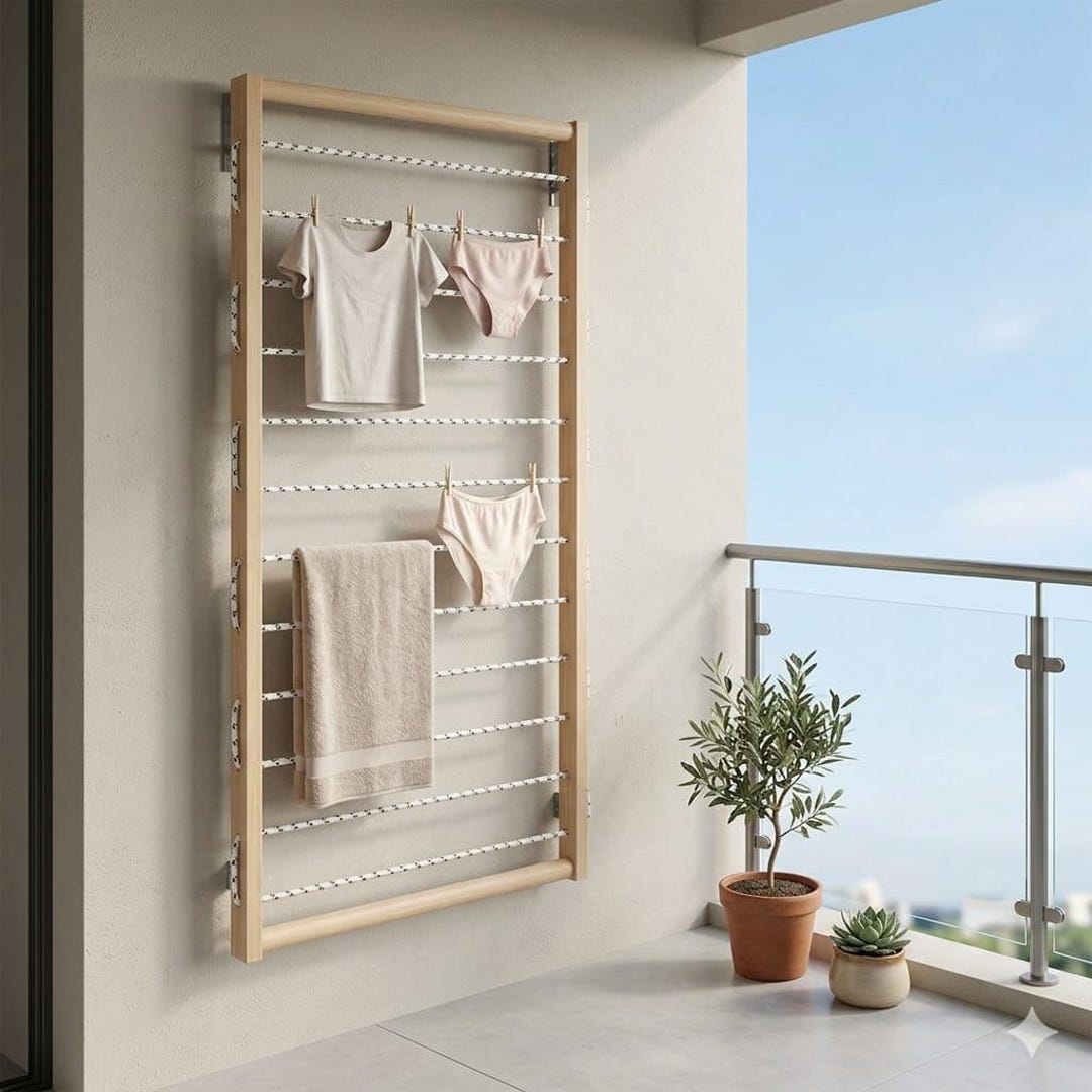 The Wall Mount Drying Rack, Laundry Clothes Hanger, Space Saving ...