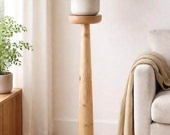 Hoge houten standaard, houten vloer displaystandaard