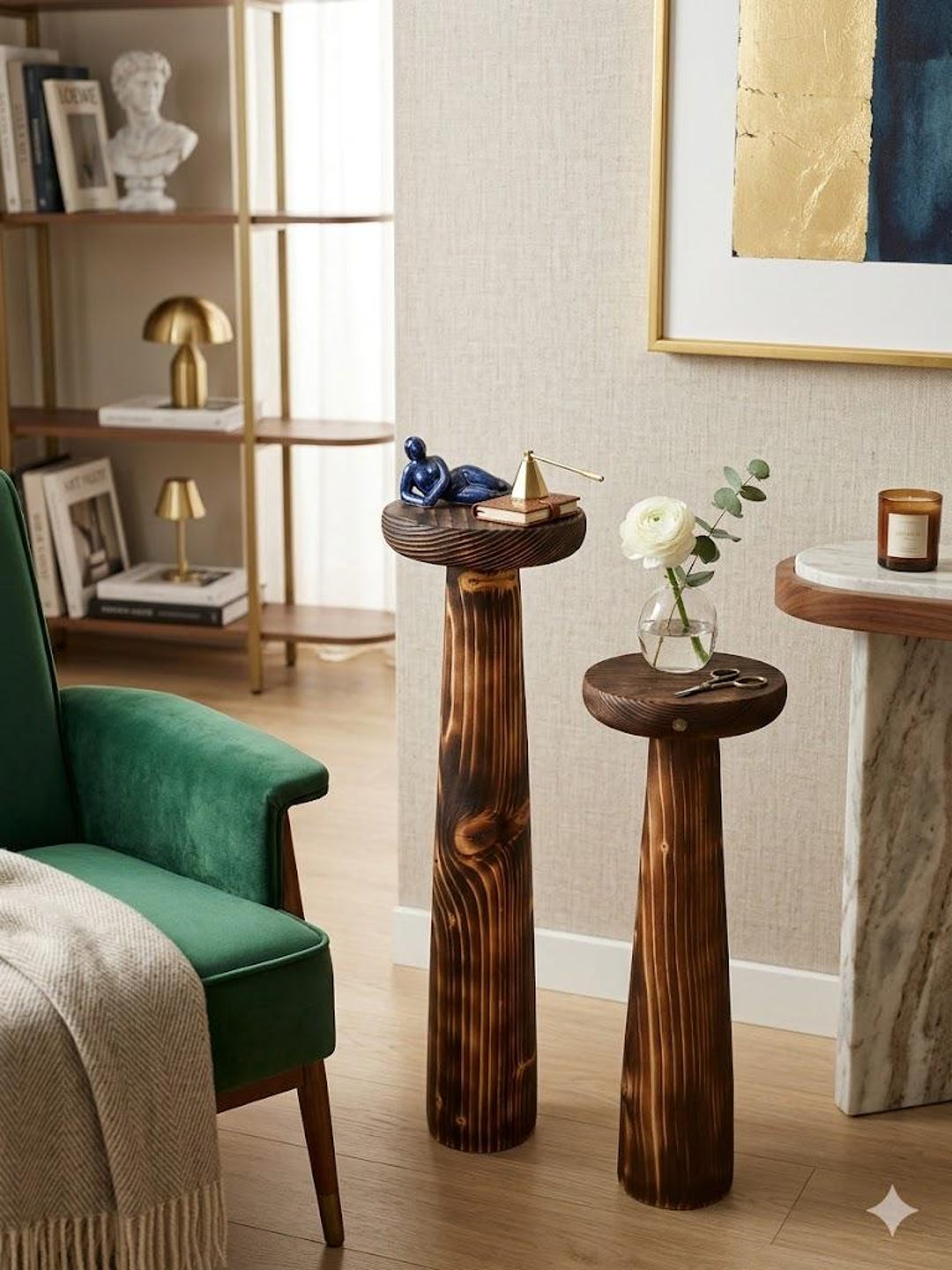 Handmade Solid Wood Pedestal - Rustic Sculpture Riser, Plant Stand - Etsy