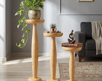 Massief houten sokkel,minimalistische vloerstandaard