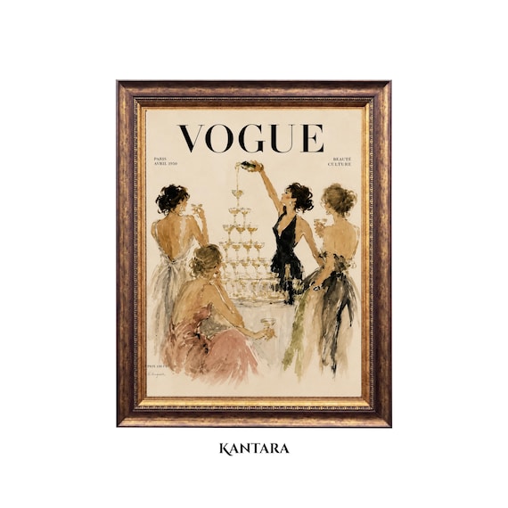Vintage Fashion Wall Art Printable | Paris Fashion Poster | Cocktail Party Art | Watercolor Print | Digital Download