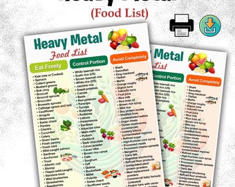 Heavy Metal Detox Food List, Eat Avoid Guide (PDF Download)