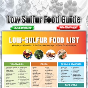 Low Sulfur Diet Food List, SIBO Gut Health Chart (PDF)