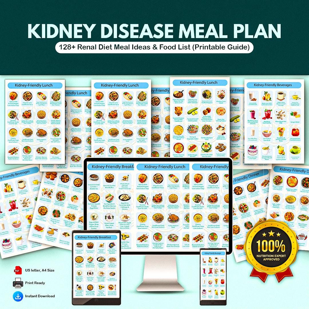 128+ Renal Diet Meal Ideas & Food List (printable Guide), CKD Meal Plan ...