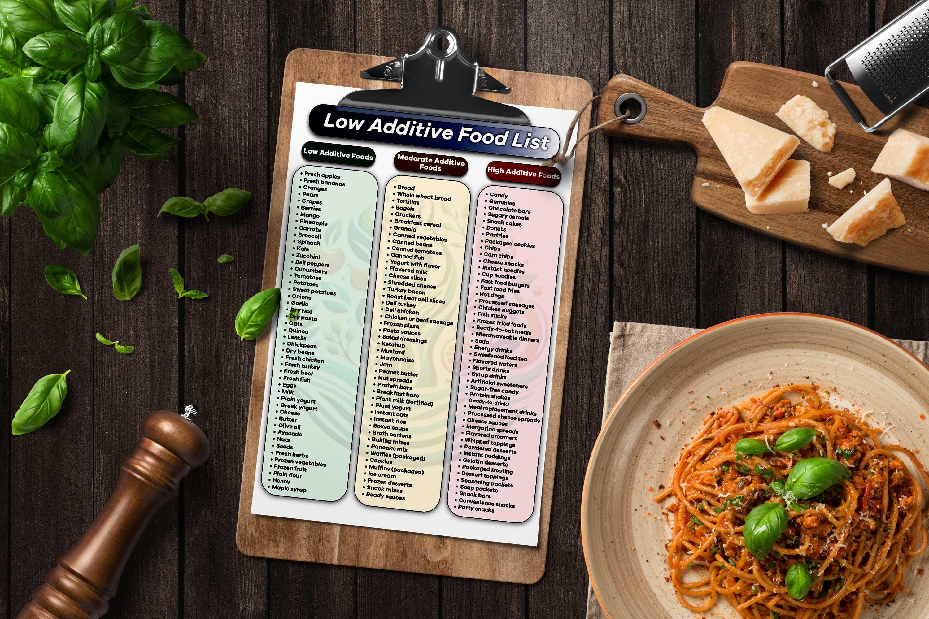 Low Additive Food List, Processed Foods Comparison Chart (PDF Download ...