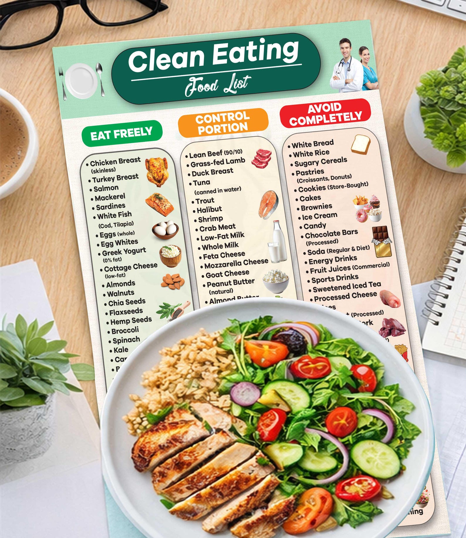 Clean Eating Food List, Healthy Grocery Guide (printable PDF) - Etsy