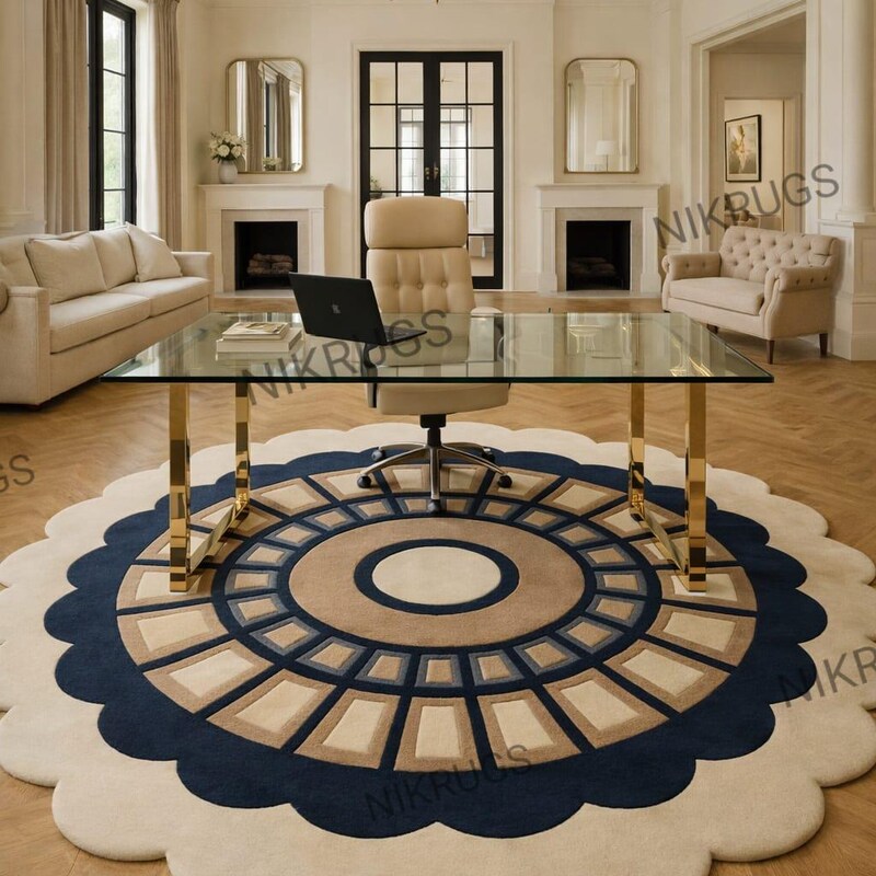 Large Wool Circular Rug - Etsy