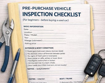 Pre-Purchase Vehicle Inspection Checklist – Used Car Buying PDF
