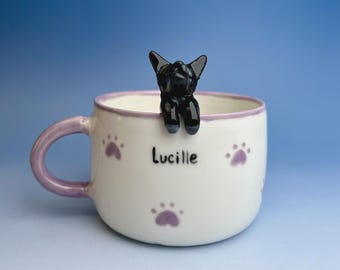 Gepersonaliseerde hond kat mok, aangepaste 3D koffiekop huisdier portret, handgemaakt cadeau voor dierenliefhebbers van foto