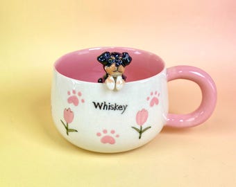 Kiekeboe hond kat mok, aangepaste 3D koffiekop huisdier portret, gepersonaliseerd cadeau dierenliefhebber van foto