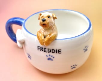 Custom Pet Mug/Dog Coffee Cup/Cat Portrait Mug/Unique Peekaboo Animal Sculpture/Handmade Pet Memorial Gift/Coffee Mug/Birthday Gift/