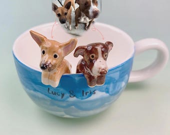Custom Pet Mug/Dog Coffee Cup/Cat Portrait Mug/Unique Peekaboo Animal Sculpture/Handmade Pet Memorial Gift/Coffee Mug/Birthday Gift/