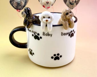 Aangepaste huisdiermok 3D-beeldje | Gepersonaliseerde hondenmok | Koffiekop huisdierportret | Hondenmoedercadeau | Herdenkingscadeau huisdierverlies | Cadeau hondenliefhebber