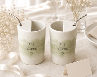 Gepersonaliseerde keramische reismok, koffiebeker met eigen naam, uniek cadeau voor haar, hem, stellen, verjaardag, bruiloft, jubileum, housewarming