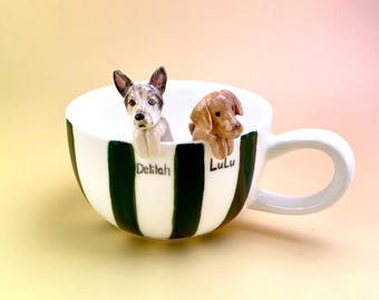 Aangepaste huisdiermok 3D-beeldje | Gepersonaliseerde hondenmok | Koffiekop huisdierportret | Hondenmoedercadeau | Herdenkingscadeau huisdierverlies | Cadeau hondenliefhebber