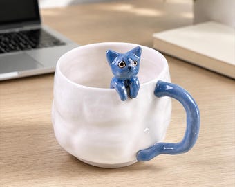 Mok met gepersonaliseerd huisdierportret, koffiebeker met 3D-sculptuur van hond of kat, gedenkcadeau voor uw huisdier