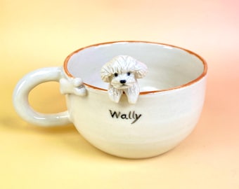 Taza personalizada con retrato 3D de mascota - Taza de café artesanal con perro y gato - Regalo personalizado en memoria de tu mascota - Regalo de cumpleaños para amantes de los animales