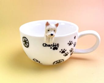 Aangepaste huisdiermok 3D-beeldje | Gepersonaliseerde hondenmok | Koffiekop huisdierportret | Hondenmoedercadeau | Herdenkingscadeau huisdierverlies | Cadeau hondenliefhebber