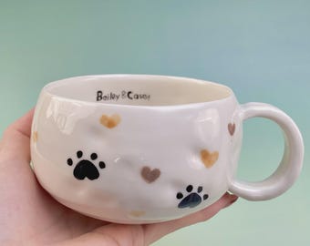 Custom Pet Mug/Dog Coffee Cup/Cat Portrait Mug/Unique Peekaboo Animal Sculpture/Handmade Pet Memorial Gift/Coffee Mug/Birthday Gift/