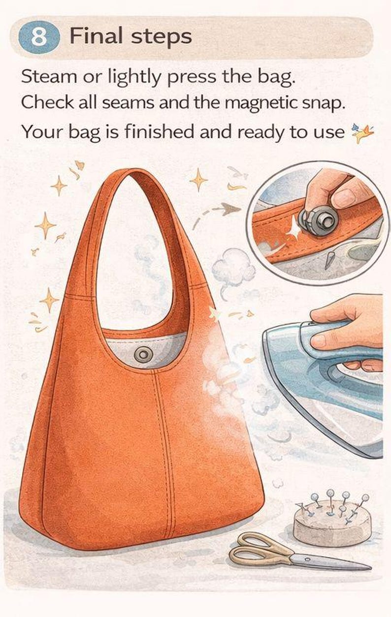 Curved Hobo Bag PDF Sewing Pattern | Minimal Shoulder Bag - Etsy