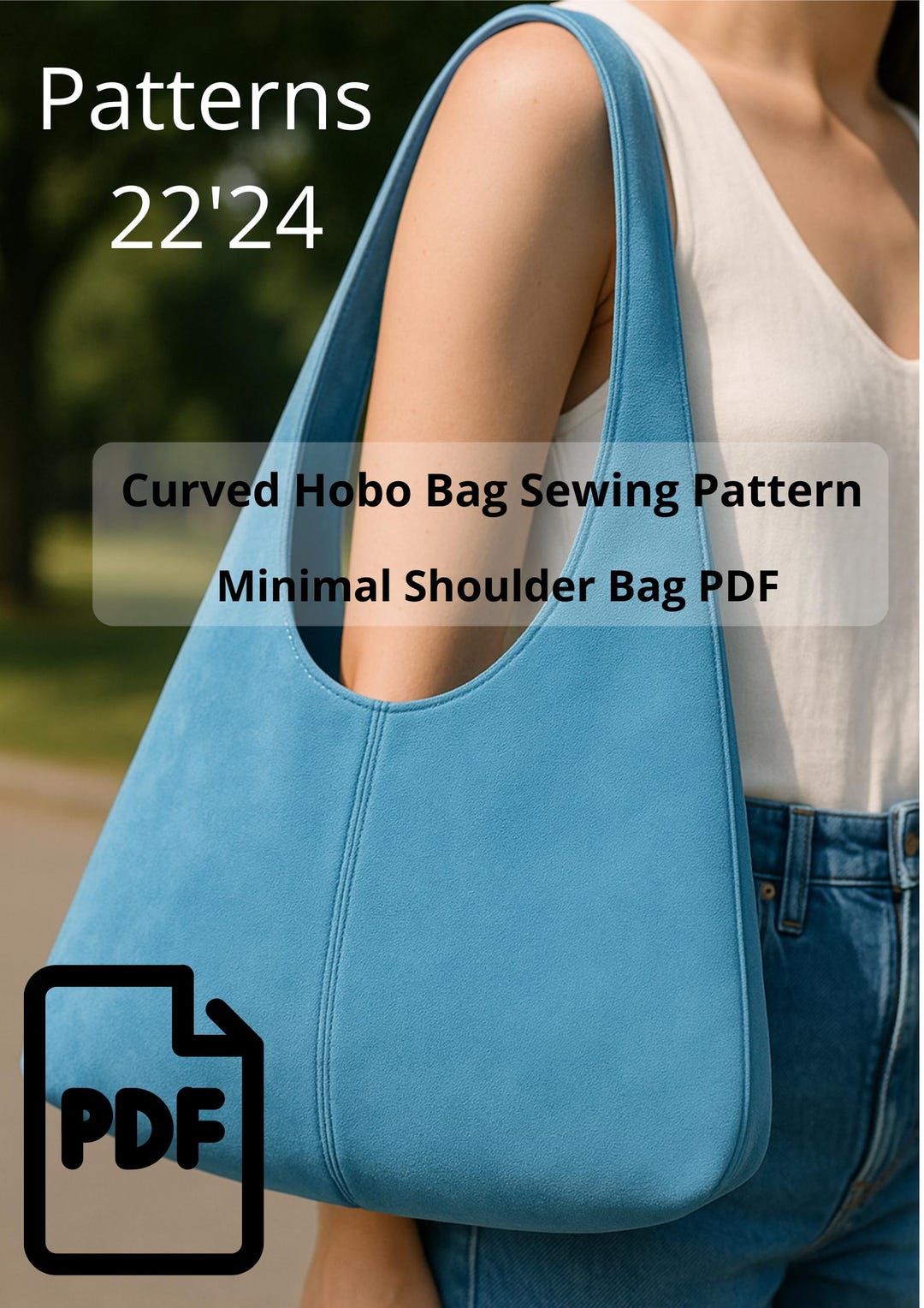 Curved Hobo Bag PDF Sewing Pattern | Minimal Shoulder Bag - Etsy