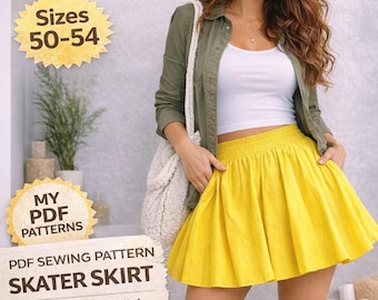 Saia HALO — Molde para costura (Tamanhos 50–54 | Altura 164 / 170)