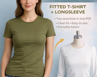 Molde para costura de camiseta e blusa de manga comprida feminina (molde em PDF)