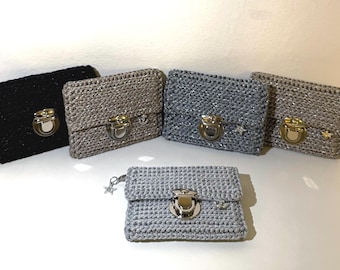Mini Wallet - Card Holder with Elegant Charm - Crochet-Handmade & Chic Gift
