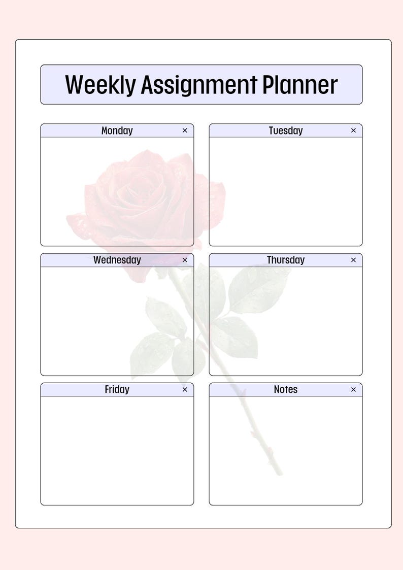 Weekly Planner Printable | Minimalist Productivity Planner |daily ...