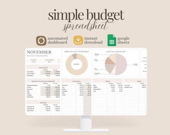 Budget Planner, Google Sheet Monthly Budget Spreadsheet, Beginners Budgeting, Paycheck Budget Template, Simple Weekly Financial Planner