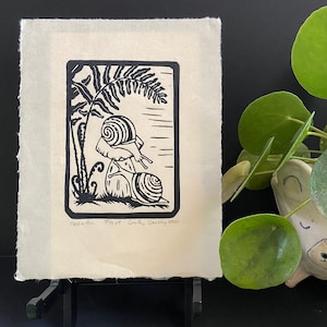 Peek-A-Boo, Limited Edition Lino Print, Snails