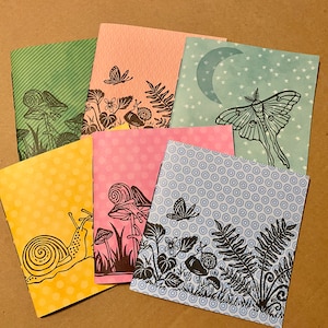 Handmade Journals/Notepads, Hand Printed and Hand Bound, Garden Theme