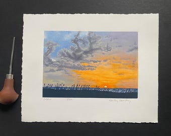 Glow, Limited Edition Reduction Print, Sunset, Florida Landscape