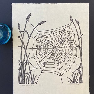 Said the Spider to the Fly, Lino Print, original art, limited edition