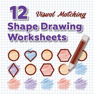 Shape Drawing Worksheets | Visual Matching | Pencil Control | Printable PDF