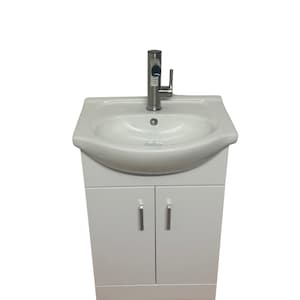 550 mm weißer Glanzboden-stehender Waschtischunterschrank ohne Anschluss-Waschbecken | Plug-In Warm- und Kaltwassersystem
