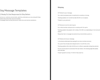 Etsy Message Templates | 12 Customer Service Replies | Auto-Reply | Shipping Delay Cancellation Refund Responses