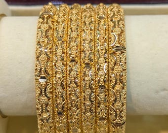 24K Gold Plated Same As Gold Bangles | Pakistani Indian Asian Bridal Wedding Jewelry